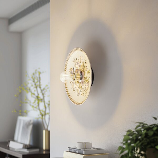 Lampa Ścienna Lucande, Faelira, ściemnialny, pudrowy róż, salon, ceramika, vintage