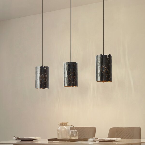 Lampa Wisząca Lindby, Aralena, ściemnialny, czarny, salon, metal, nowoczesny