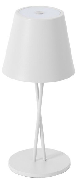 Zewnętrzna Lampa Lindby, Janea, ściemnialny, biały, taras, metal, nowoczesny