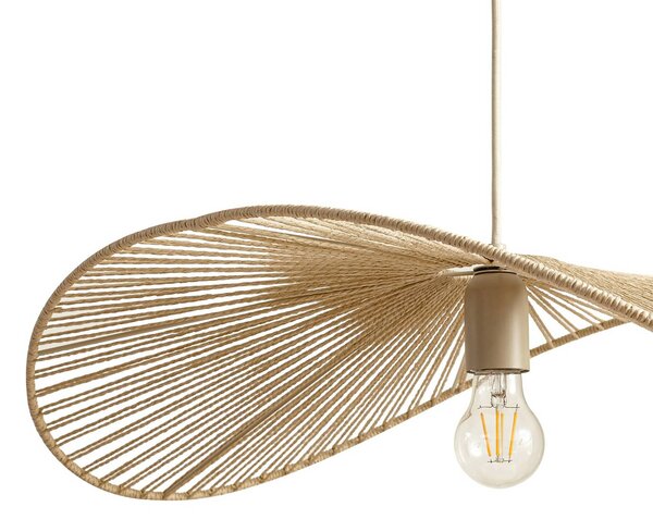 Lampa wisząca Valdorin Lindby, możliwość ściemniania, kremowy / amber, salon / jadalnia, papier / lunolit / lunopal, nowoczesny