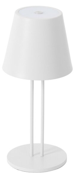 Zewnętrzna Lampa Lindby, Janea, ściemnialny, biały, taras, metal, nowoczesny