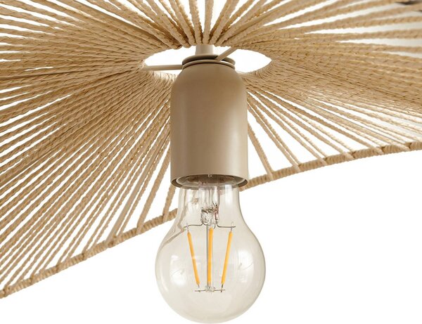 Lampa wisząca Valdorin Lindby, możliwość ściemniania, kremowy / amber, salon / jadalnia, papier / lunolit / lunopal, nowoczesny