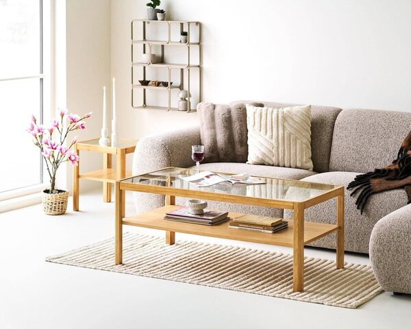 Stolik ze szklanym blatem 40x40 cm Lourmarin – House Nordic