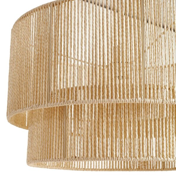 Lampa wisząca Anuva Lindby, możliwość ściemniania, kremowy / amber, salon / jadalnia, papier / lunolit / lunopal, dworkowy / rustykalny