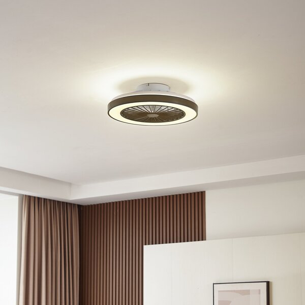 Teleo LED Wentylator sufitowy Czarny - Lindby Lindby, Teleo, ściemnialny, czarny, salon, tworzywo sztuczne, nowoczesny
