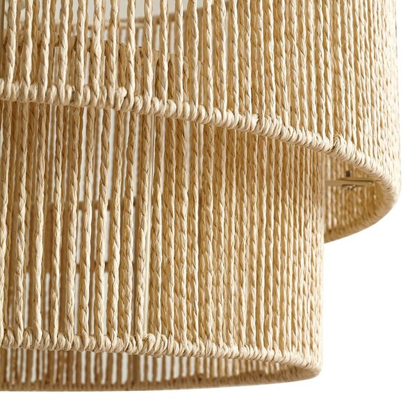Lampa wisząca Anuva Lindby, możliwość ściemniania, kremowy / amber, salon / jadalnia, papier / lunolit / lunopal, dworkowy / rustykalny