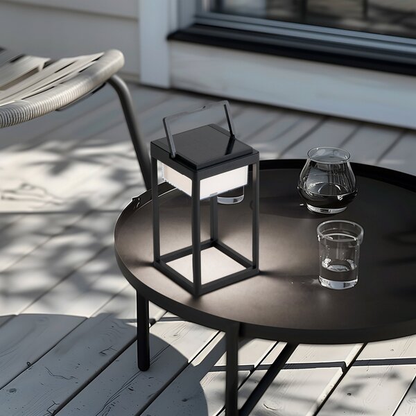 Zewnętrzna Lampa Lucande, Tilena, ściemnialny, czarny, balkon, aluminium, nowoczesny