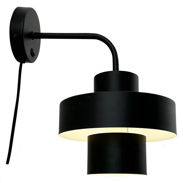 Lampa Ścienna Dyberg Larsen, Stoke, czarny, salon, metal, design