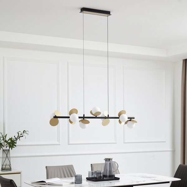 Lampa Wisząca Lucande, Pallo, ściemnialny, czarny, jadalnia, metal, nowoczesny