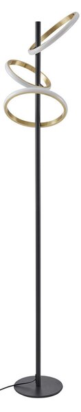 Lampa Podłogowa Lucande, Madu, ściemnialny, czarny, sypialnia, tworzywo sztuczne, nowoczesny
