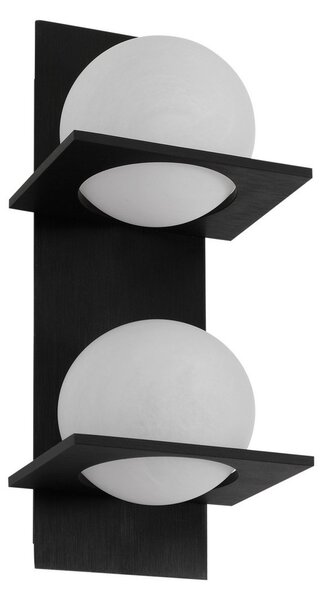 Lampa Ścienna Lucande, Kulka, ściemnialny, czarny, salon, szkło, nowoczesny