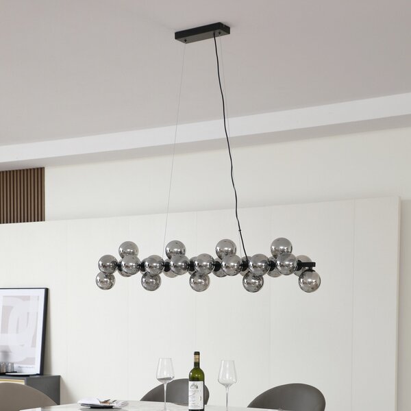 Lampa Wisząca Lucande, Naelen, ściemnialny, szary, kuchnia, metal, nowoczesny