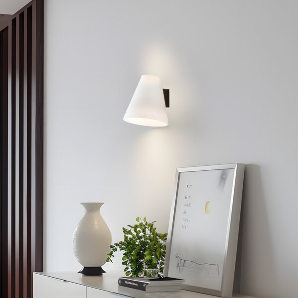 Lampa Ścienna Lucande, Timido, ściemnialny, biały, salon, szkło