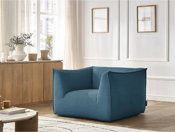 Niebieski sztruksowy fotel Giorgia – Bobochic Paris