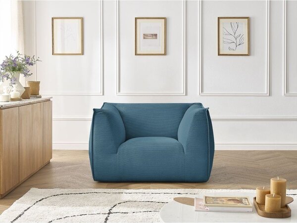Niebieski sztruksowy fotel Giorgia – Bobochic Paris