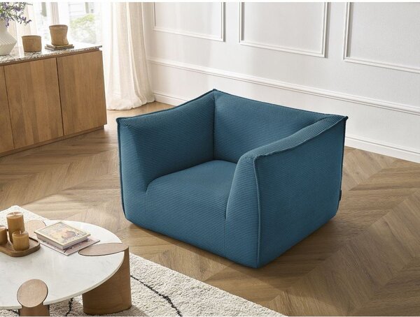 Niebieski sztruksowy fotel Giorgia – Bobochic Paris