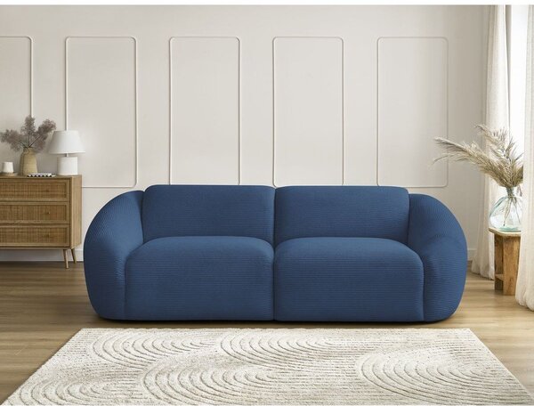 Ciemnoniebieska sztruksowa sofa 250 cm Tina – Bobochic Paris
