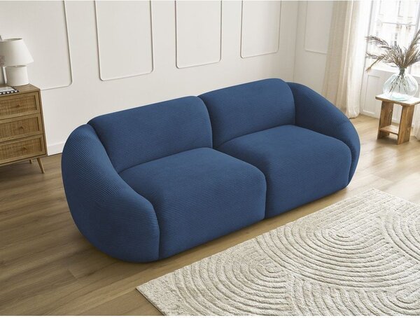 Ciemnoniebieska sztruksowa sofa 250 cm Tina – Bobochic Paris