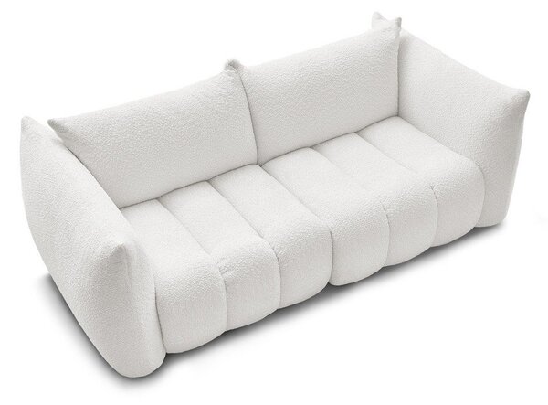 Biała sofa z materiału bouclé 234 cm Azra – Bobochic Paris