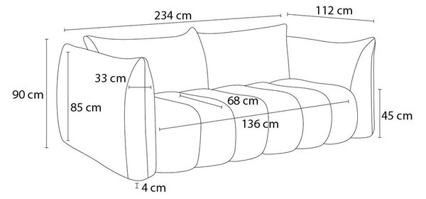 Biała sofa z materiału bouclé 234 cm Azra – Bobochic Paris