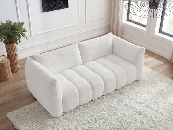 Biała sofa z materiału bouclé 234 cm Azra – Bobochic Paris