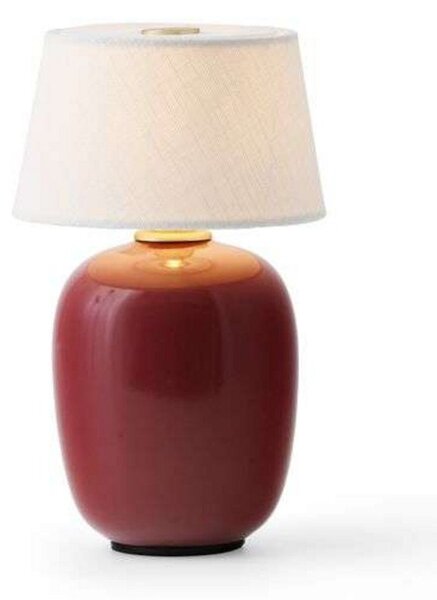 Lampa Stołowa Audo Copenhagen, Torso, ściemnialny, czerwony, salon, ceramika, design