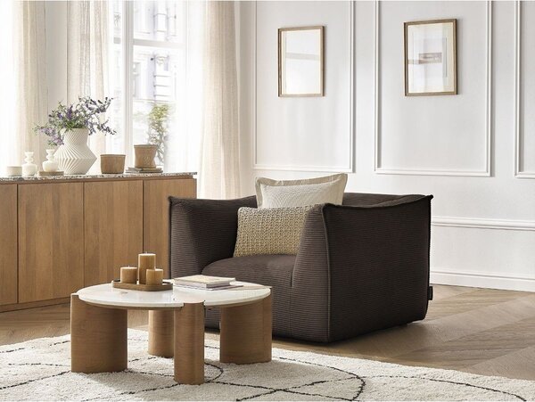 Brązowy sztruksowy fotel Giorgia – Bobochic Paris