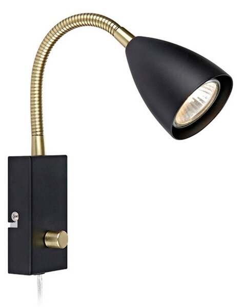 Lampa Ścienna Markslöjd, czarny, sypialnia, metal