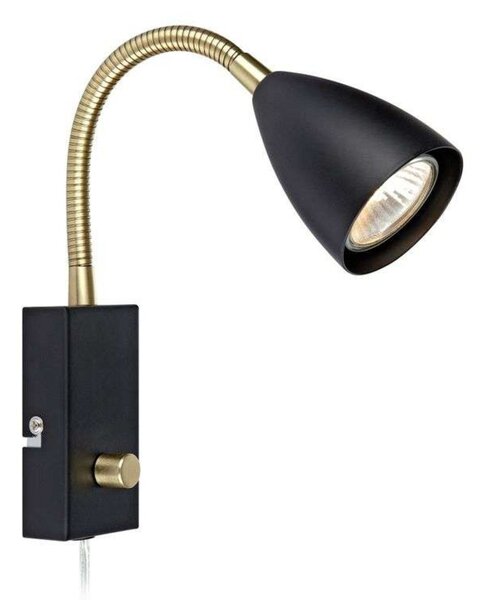 Lampa Ścienna Markslöjd, czarny, sypialnia, metal