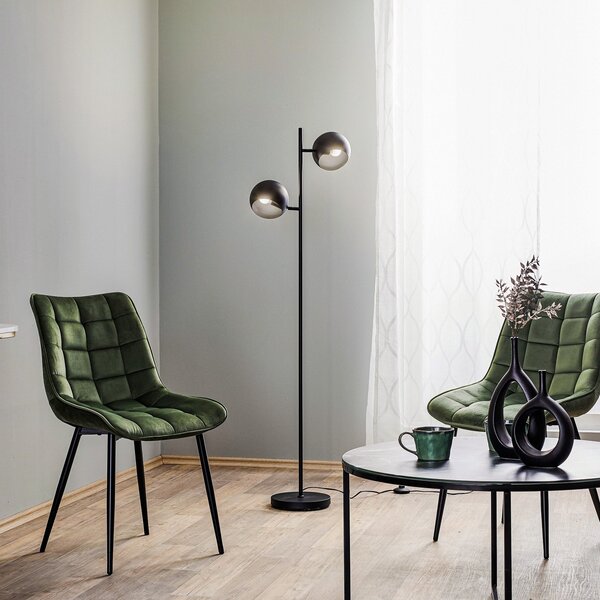 Lampa Podłogowa Markslöjd, Edgar, czarny, salon, metal, skandynawski