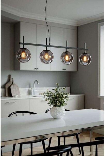 Lampa Wisząca By Rydéns, Boyle, ściemnialny, szary, jadalnia, metal