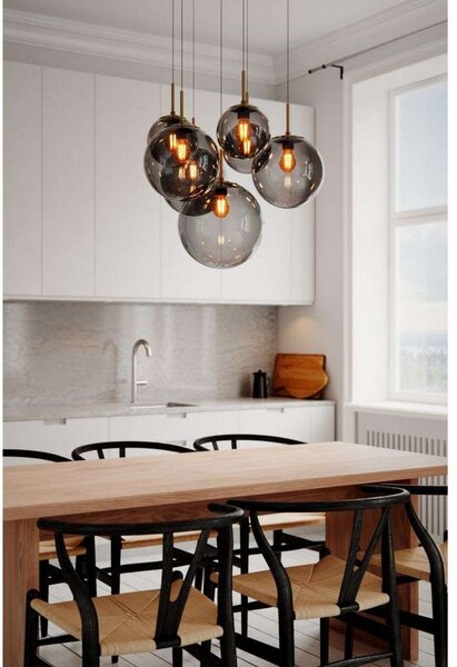 Lampa Wisząca By Rydéns, Laura, ściemnialny, szary, salon, szkło, nowoczesny