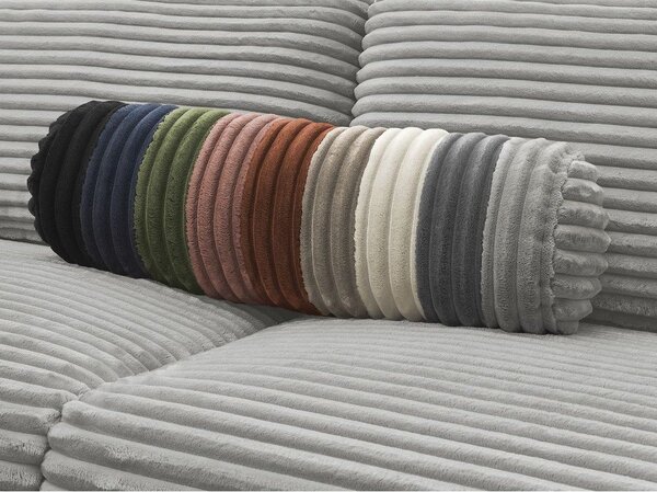 Jasnoszara sztruksowa rozkładana sofa do spania 220 cm Hugo – Bobochic Paris