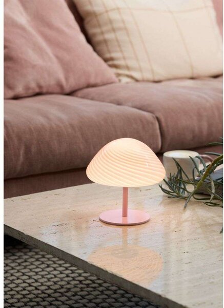 Lampa Stołowa Halo Design, pudrowy róż, salon, szkło