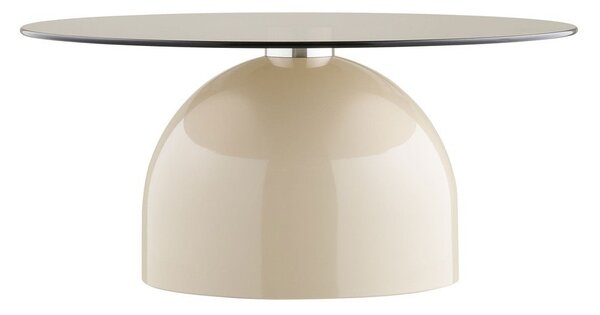 Beżowy okrągły stolik ze szklanym blatem ø 70 cm Ravello – House Nordic