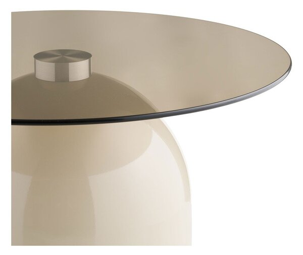 Beżowy okrągły stolik ze szklanym blatem ø 70 cm Ravello – House Nordic