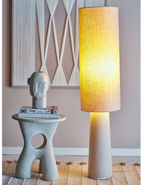 Lampa Podłogowa Bloomingville, beżowy, salon, tkanina | tekstylia