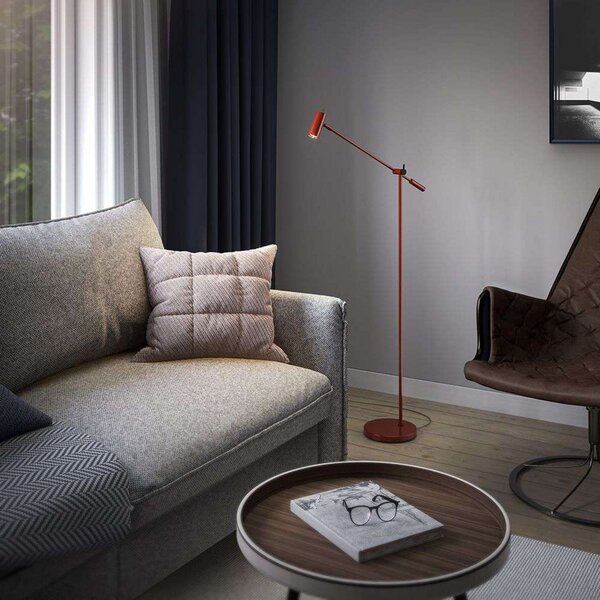 Lampa Podłogowa Belid, czerwony, salon, metal