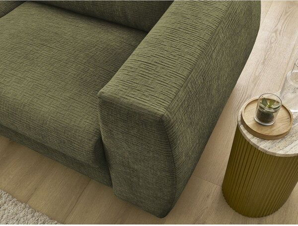 Zielona rozkładana sofa do spania z tkaniny szenilowej 220 cm Hugo – Bobochic Paris