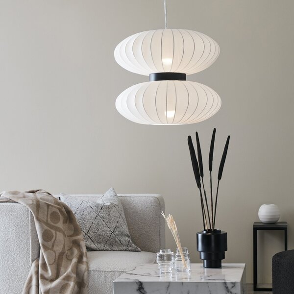 Lampa Wisząca Markslöjd, Daburu, ściemnialny, biały, salon, tkanina | tekstylia, skandynawski