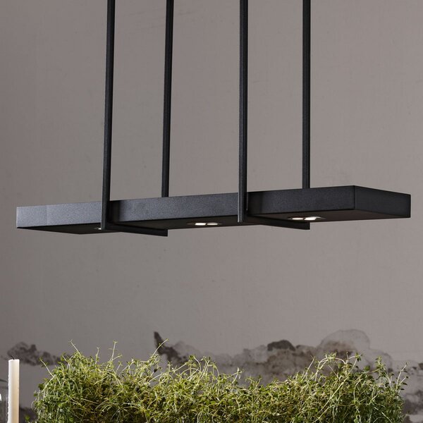 Lampa Wisząca Markslöjd, Tray, ściemnialny, czarny, salon, metal, skandynawski