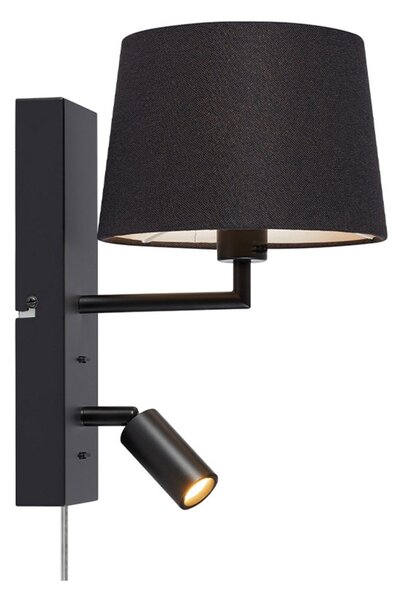 Lampa Ścienna Markslöjd, czarny, sypialnia, metal