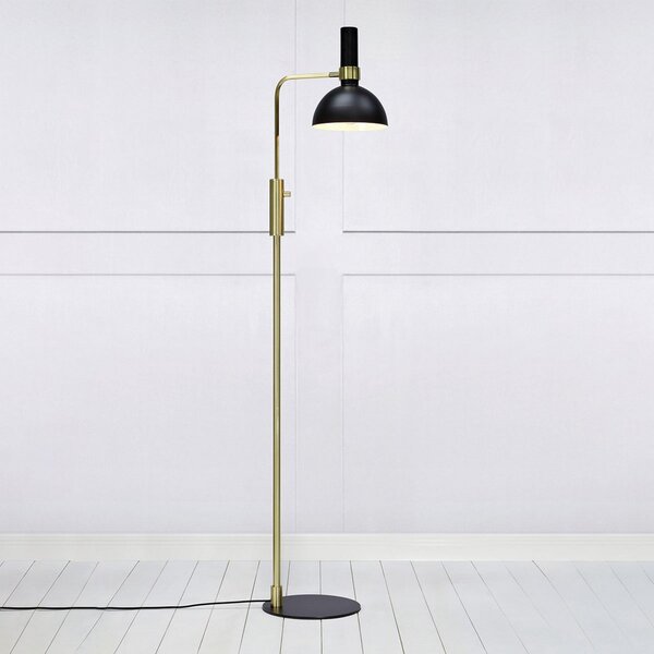Lampa Podłogowa Markslöjd, Larry, ściemnialny, czarny, salon, metal, nowoczesny