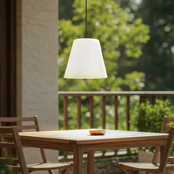 Zewnętrzna Lampa Lindby, Alaida, ściemnialny, biały, balkon, tworzywo sztuczne, nowoczesny