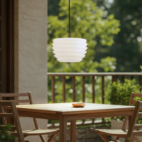 Zewnętrzna Lampa Lindby, Arona, ściemnialny, biały, balkon, tworzywo sztuczne, nowoczesny