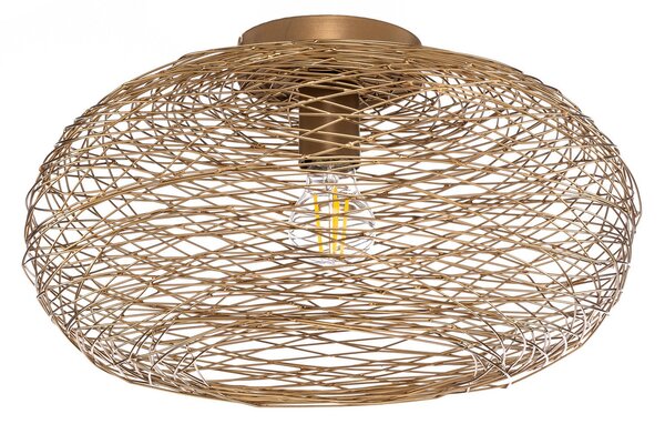 Lampa Sufitowa Lindby, Kaviya, ściemnialny, złoty | mosiężny, salon, metal, design