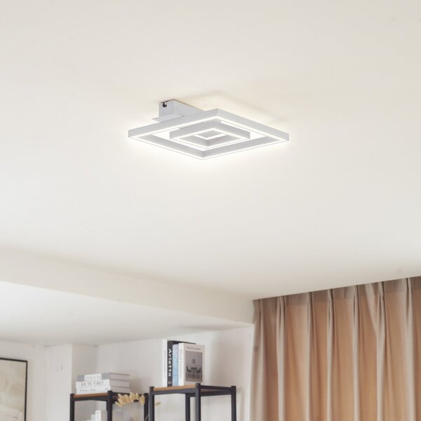 Lampa Sufitowa Lindby, Madamo, biały, salon, aluminium, nowoczesny