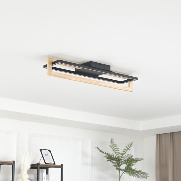 Lampa Sufitowa Lindby, Holamu, czarny, salon, aluminium, nowoczesny