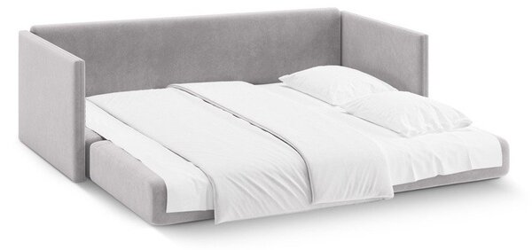 Jasnoszara aksamitna rozkładana sofa 209 cm Shannon – Cosmopolitan Design