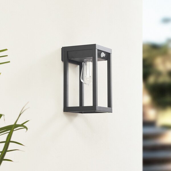 Zewnętrzna Lampa Lindby, Enea, ściemnialny, czarny, balkon, tworzywo sztuczne, nowoczesny